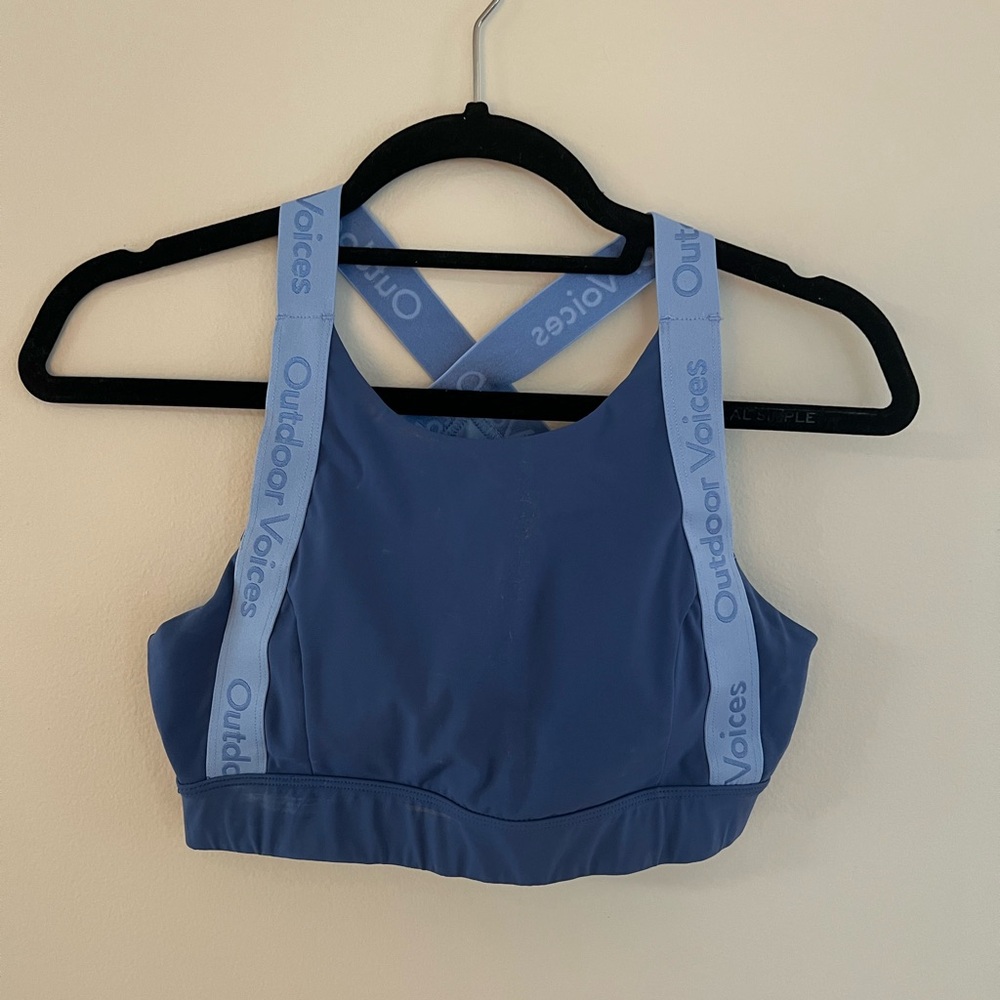 Outdoor Voices Blue Racerback Sports Bra